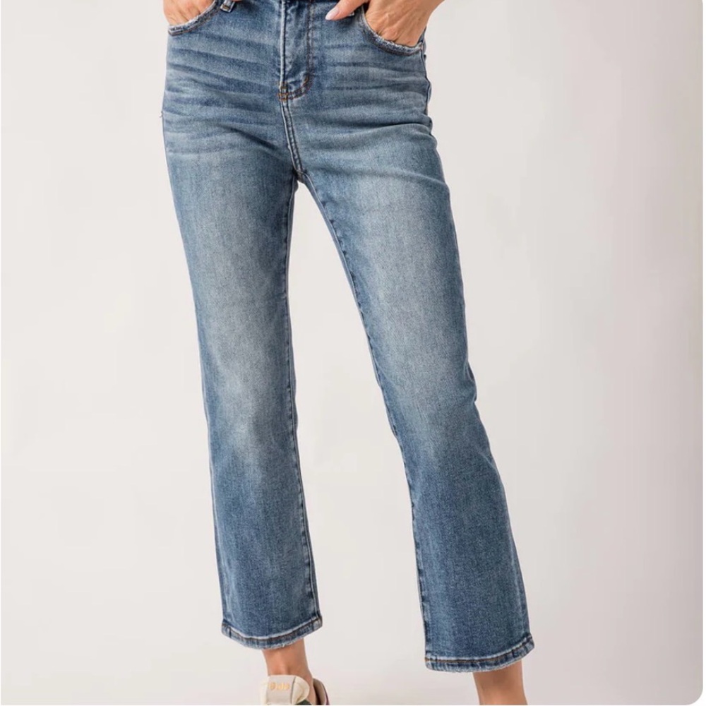 Risen OG Blue Straight Jeans (no front distressing)